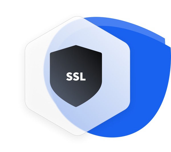 blue icon with a smaller ssl black icon inside of it  